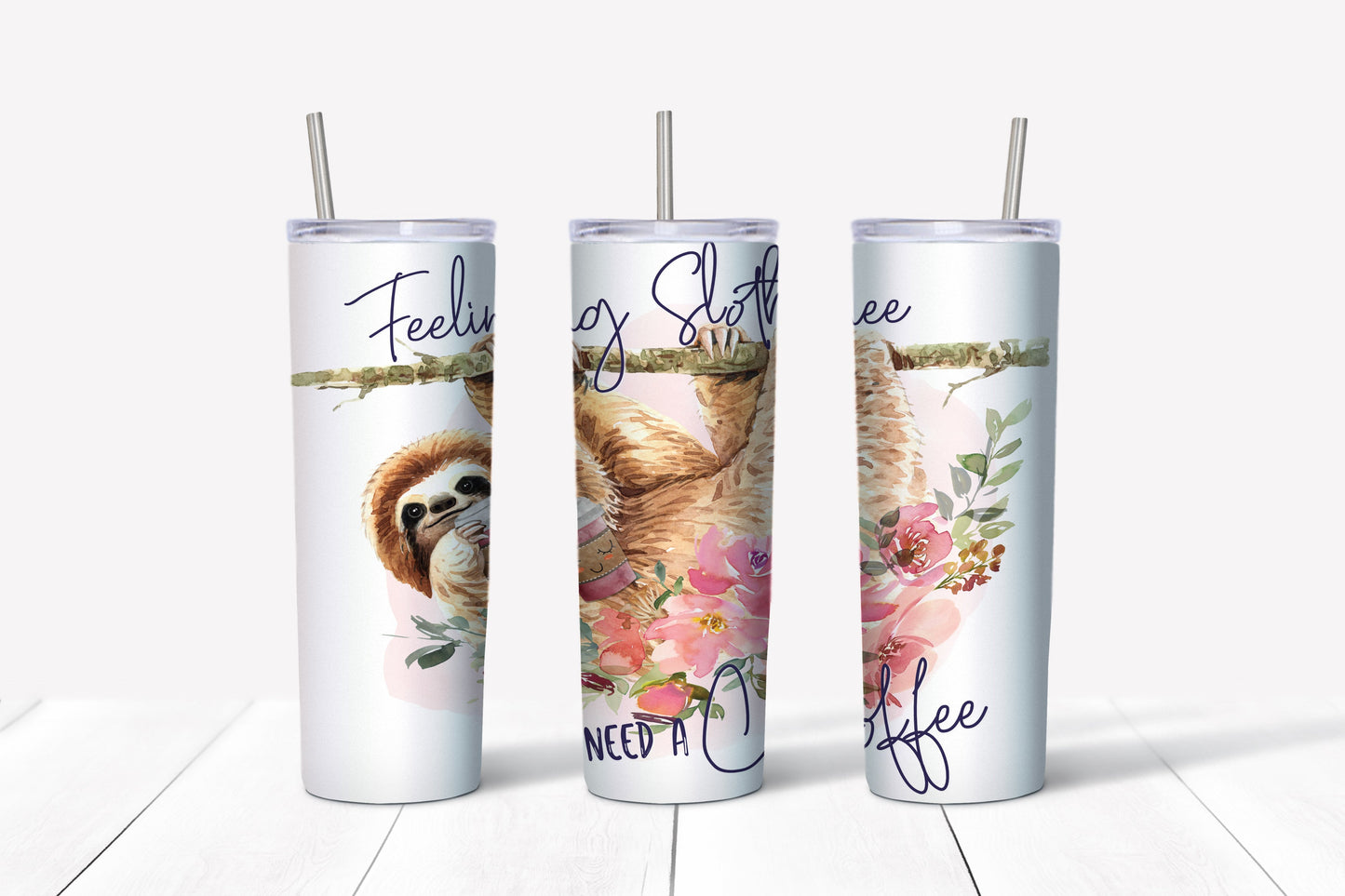 Tumbler 20oz/590ml - Feeling Slothee Need A Coffee