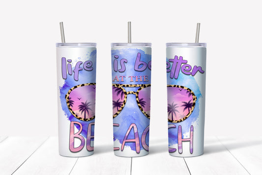 Tumbler 20oz/590ml - Life is better at the beach