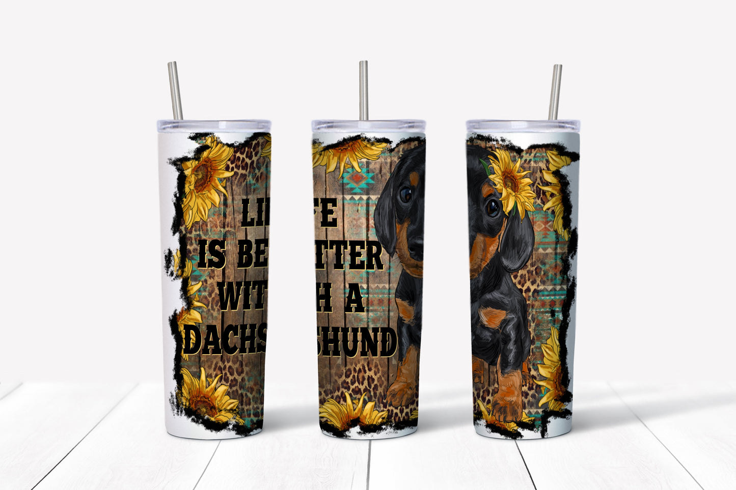Tumbler 20oz/590ml - Life is better with a dachshund