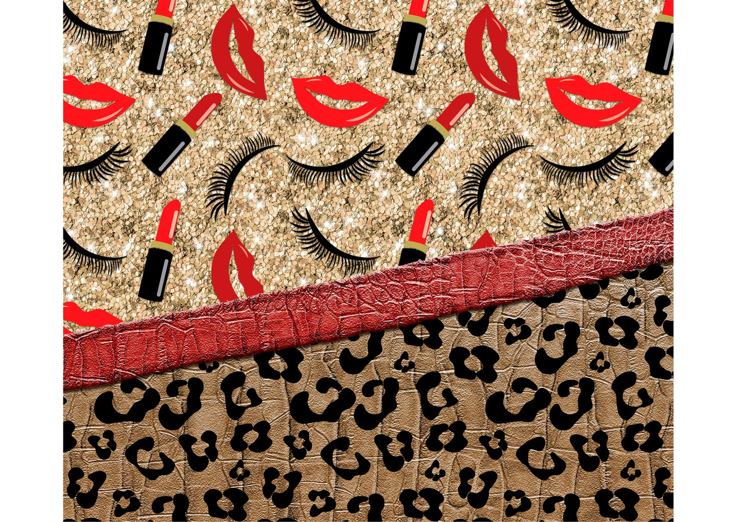 Tumbler 20oz/590ml - Red lipstick leopard print