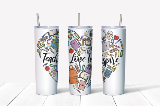 Tumbler 20oz/590ml - Teacher Heart